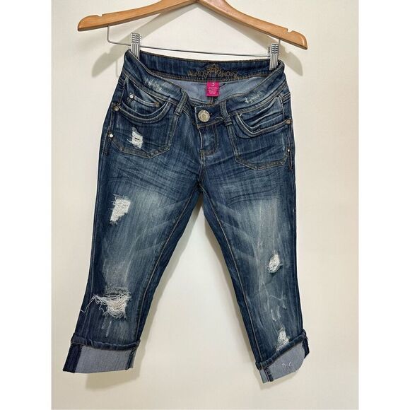 Blue denim jeans capri - Picture 1 of 7